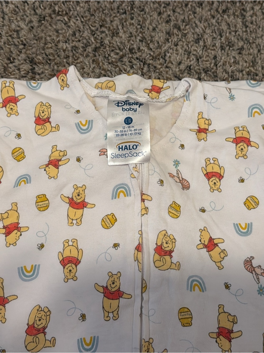 HALO Winnie the Pooh White and Yellow SleepSack for Kids